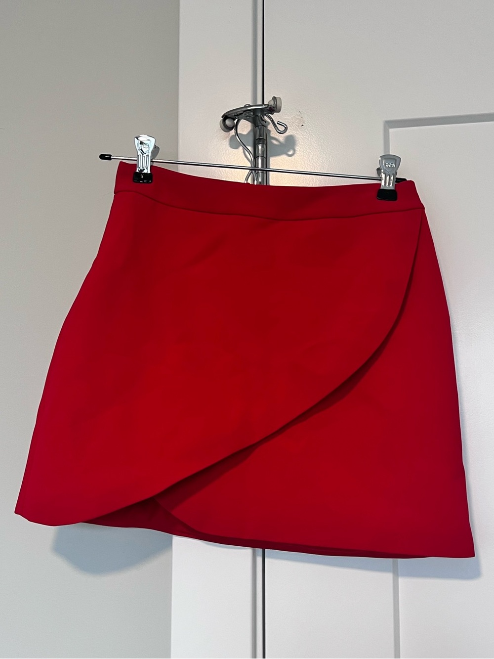 Alice + Olivia Red Wrap Mini Skirt